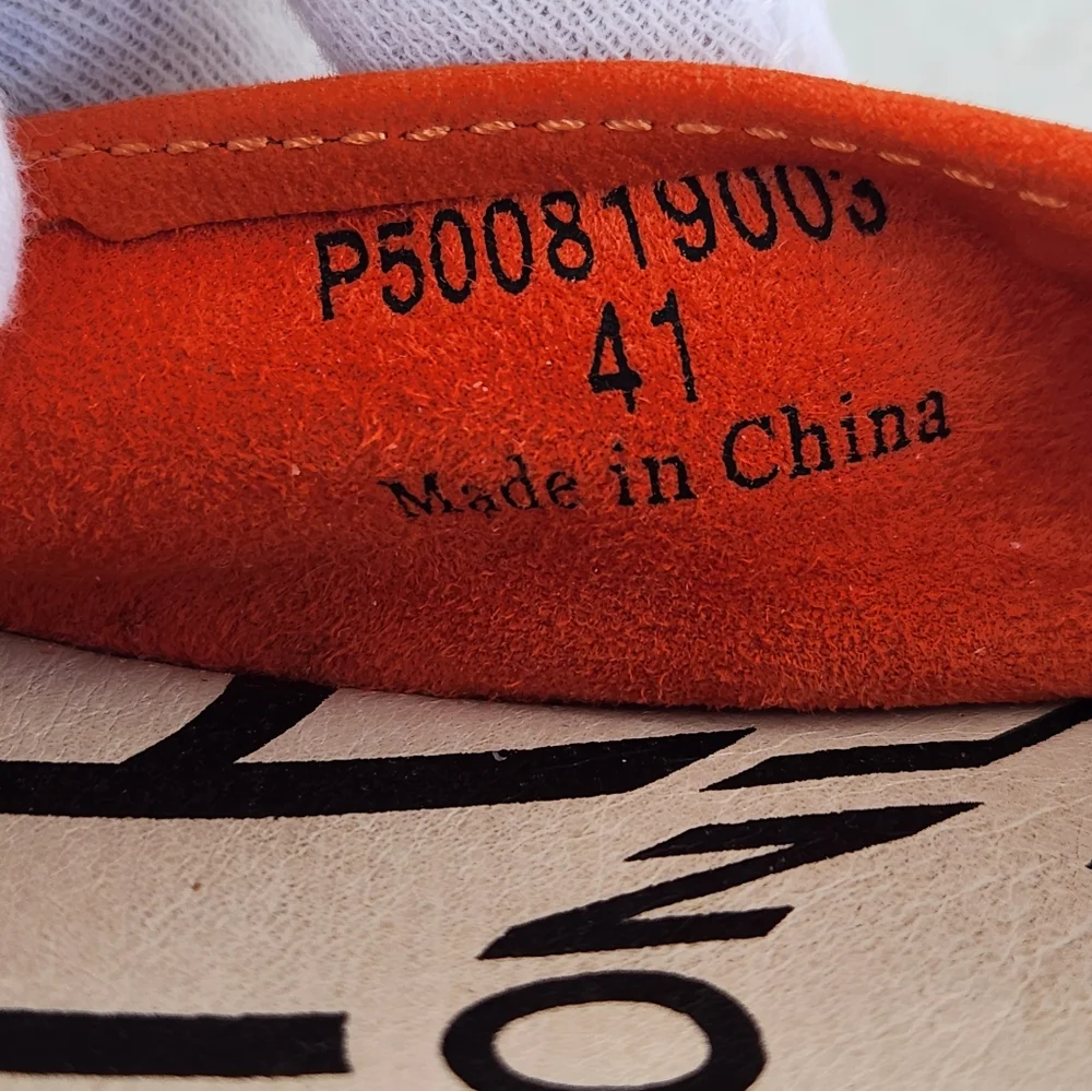Fly London Pled Size 41 Wedge Shoes Orange Leather